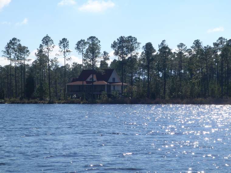 A house on the edge of Campbell's Creek