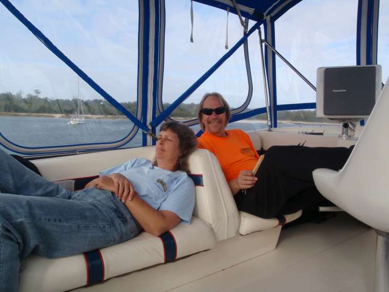 Siesta on the flybridge