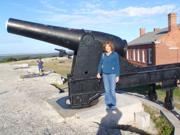 One of the many cannons that are still in place