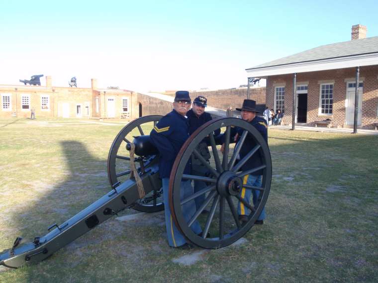 Soldiers at a mobile cannon