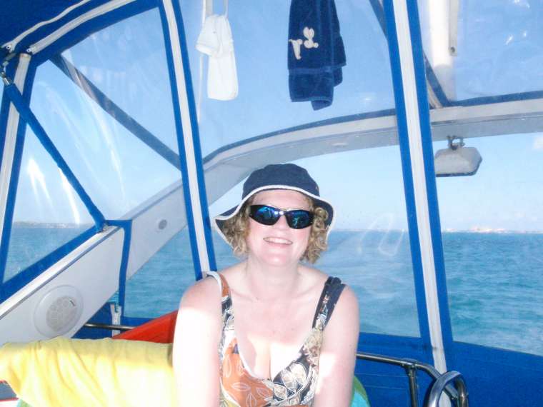 On the flybridge - crossing from Nassau