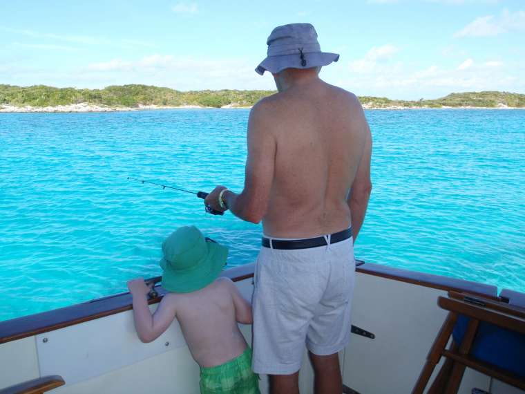 Fishing - teaching the boy!! Not much luck though :(
