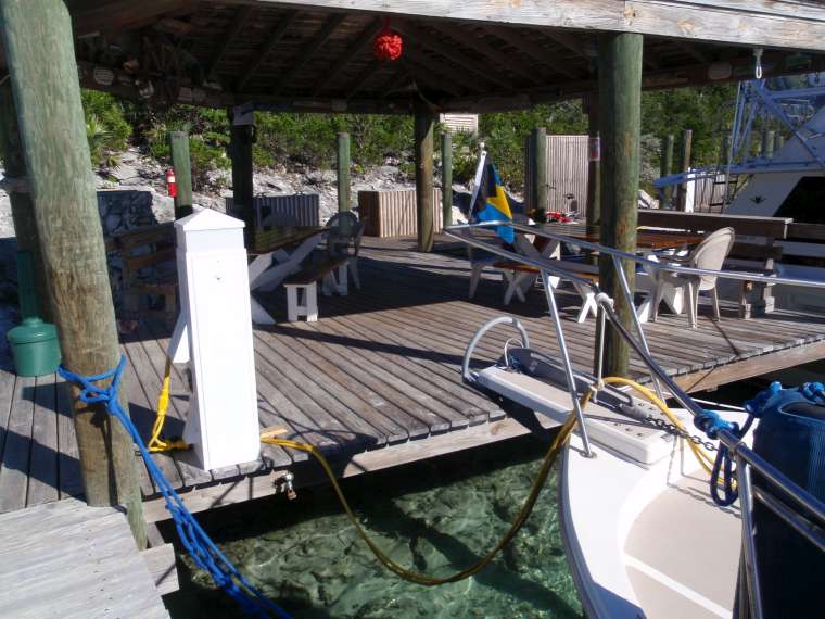 On our pier - bow of Amanzi visible