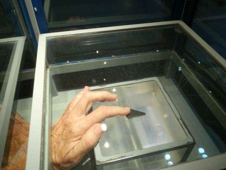 Yours truly touching a Moon Rock - for real!